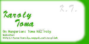 karoly toma business card